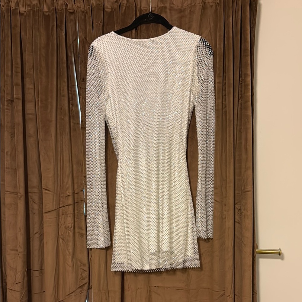 12th Tribe Silver and White Long Sleeve Dress